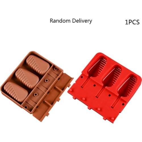 Food Safe Silicone Ice Cream Mold 3 Cell Frozen Juice Popsicle Maker DIY Ice Lolly Cube Mould