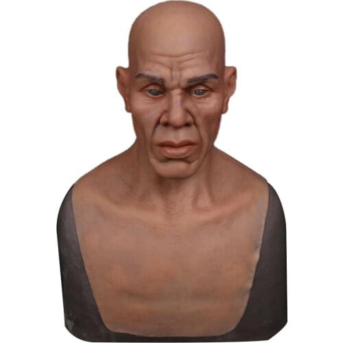 Realistic Silicone Old Man Face Movie Props Crossdresser Halloween Dress Up Makeup Mask High Quality Wholesale