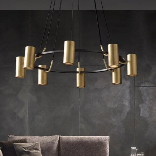 American RH Luxury Gold Lustre Led Chandelier Living Room Luminaria Plate Pendant Chandelier Lighting FIxtures Indoor Lighting