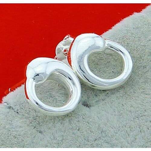 New Fashion 925 Sterling Silver Earrings Taiji Circle Tiny Stud Earrings For Women Wedding Jewelry