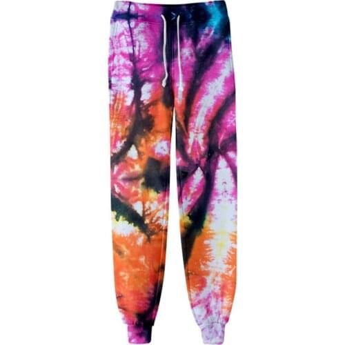Tie Dye 3D Printed Sweatpants Fashion Harajuku Jogger Pants Colorful Psychedelic Track Pants Slim Streetwear Men/Women Trousers