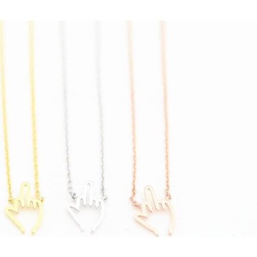 Street element finger pendant necklaces Uncivilized gestures middle finger pendant necklaces Originality style pendant necklaces