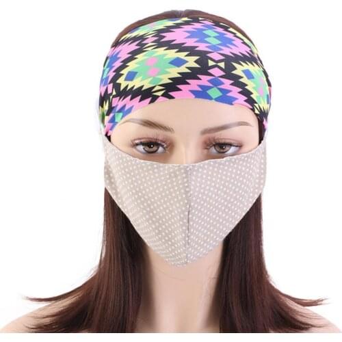 Yoga Headband Women Leaf Star Stretch Soft Button Hairband Headband Sports Yoga Gym Sweatband Hair Band