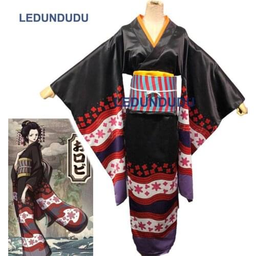 Japan Anime One Piece Wano Country Cosplay Costume Nico Robin Yukata Women Men Luxury Kimono Bathrobe for Halloween Customize