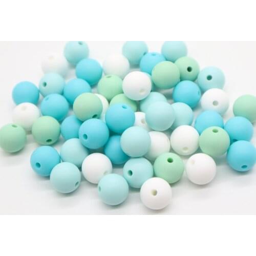 Itymama 100pc Silicone Beads 15mm 12mm Baby Teething Necklace Food Grade Teething Beads Nursing BPA Free Jewelry Baby Teethers