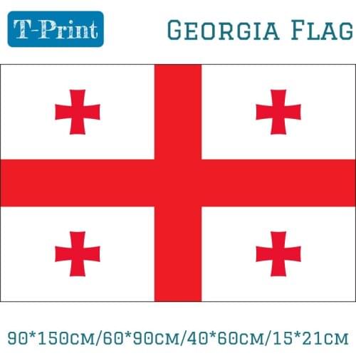 2pcs Flag 90*150cm/60*90cm/40*60cm/15*21cm 3x5ft Georgia National Flag