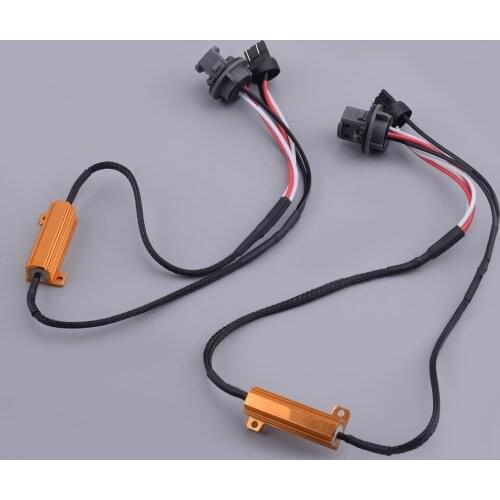 2pcs/Set 8-Ohm LED Hyper Flash Error Free Fix Decoder Wiring Harness Accessories for Turn Signal Light 7441 7443 7444 T20