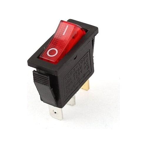 5PCS KCD3-102N Red Light 3Pin SPST ON/OFF Rocker Switch AC 15A/250V 20A/125V