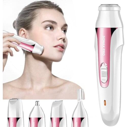 5 in 1 Hair Removal for Women Epilator USB Rechargeable Hair Trimmer Waterproof Facial Shaver Razor for Eyebrow Armpit Bikini