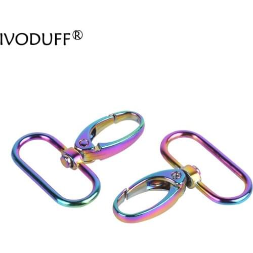5x Metal Swival Hook In Rainbow Color Handbag Snap Hook For Belt Strap DIY Making Handbag