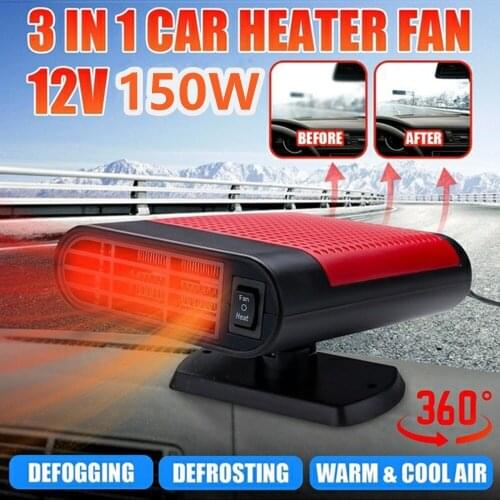 12V 150W Auto Car Heater Heating Cooling Fan Windscreen Window Glass Demister Driving Defroster Demister Auto Accessories