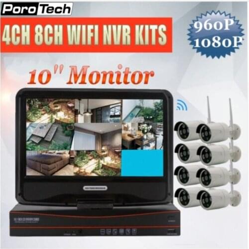 Wireless 4CH 8CH NVR Kit 4 Channels Night vision Camera System 960P 1080P Wifi Motion detectio Video CCTV System Camera NVR Kits