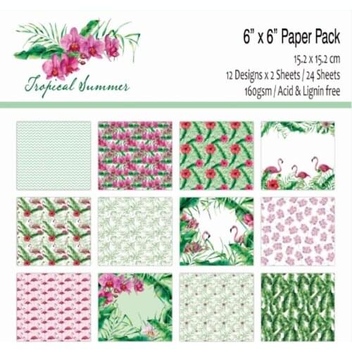 DIY Flamingo Scrapbooking paper pack of 24sheets handmade craft paper craft Background pad W60