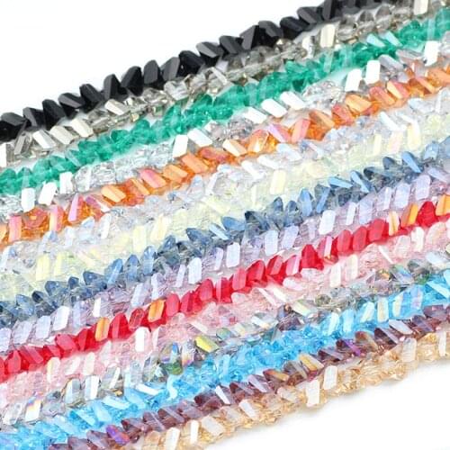 8mm 90pcs Tetrahedron Triangle Austrian Crystal Charms Glass Loose Beads For Jewelry Necklace Bracelets Making DIY Accessories