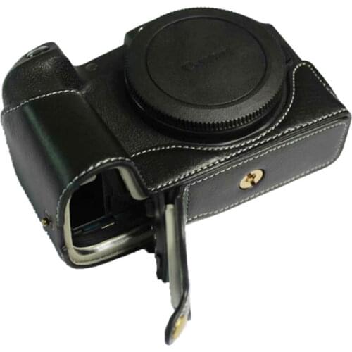 Genuine Leather Camera Case Bag Half Body For Canon EOS-RP Camera case Wrist strap Professional bottom cover