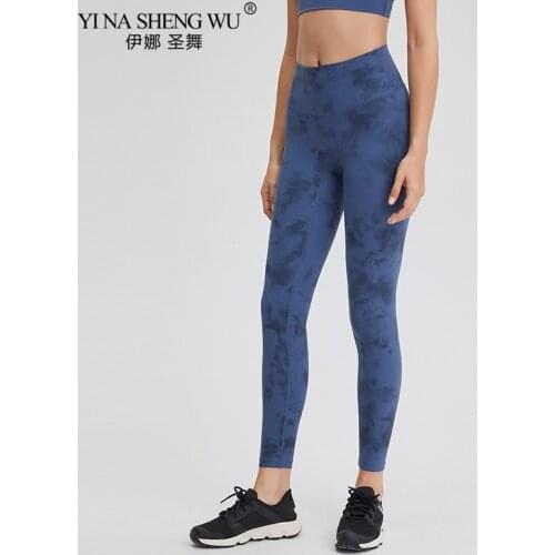 Stretch Legging Back Waist Tie Dye Buttery-soft Yoga Pants Naked-feel Squat Proof Gym Jogging Legging Tummy Control Workout Pant
