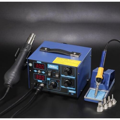 Saike 952D Hot Air Gun Station 220V 110V Heat Gun Soldering Iron Station 2 in 1 900M tip BGA Rework soldering station Kit Holder