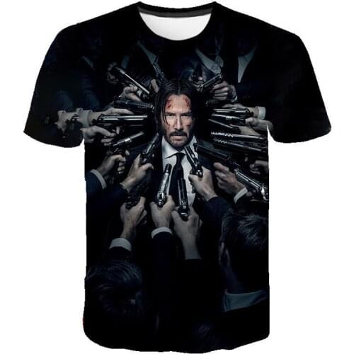 Movie John Wick Graphic T Shirts Tee Men Clothing Camisetas Tops Ropa Hombre Streetwear Camisa Masculina Koszulki Chemise Homme