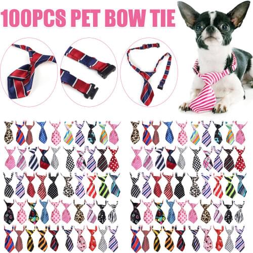 50/100 pcs/lot Mix Color Pet Dog Puppy Necktie Tie Ties Collar Grooming Pet Cat Dog Bow Tie Adjustable Pet Bowtie Accessories