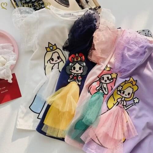 Baby Toddlers Cotton Elsa Dresses Kids Girl Purpel Disney Princess Dress Long Shirt Snow White Dresses Infant Clothing
