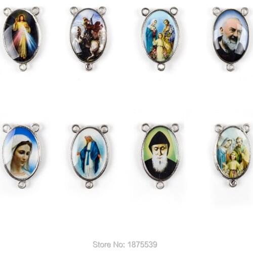 Catholic Rosary Center Medal Jesus Mercy Mary Our Lady of Grace Holy Family St George