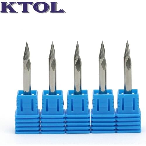0.2-0.5mm Tip 6x90 Degree Single Flute End Mill V Bit Engraving Tool CNC Router Cutters Carbide Milling Bits for Metal Aluminum
