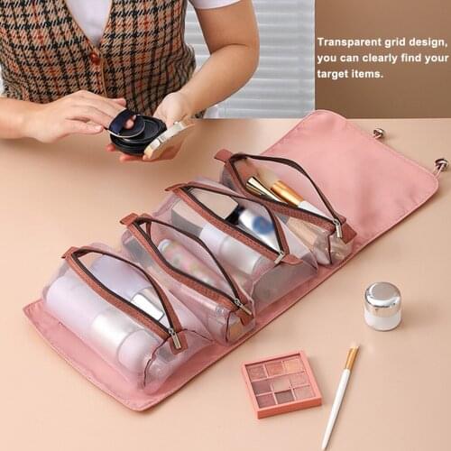 High Capacity Cosmetic Bag Foldable Makeup Storage Organizer Portable Travel Toiletry Lipstick Daily Supplies Storage Bag