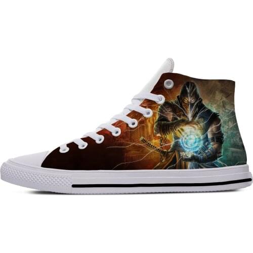 Mortal Kombat Game Scorpion Fashion Funny Cool Casual Cloth Shoes High Top Lightweight Breathable 3D Print Men women Sneaker