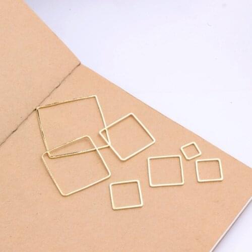 50pcs/lot Copper Gold Color Square Jewelry Accessories Fashion Charms Geometry Earrings Pendants For Jewelry Handmade