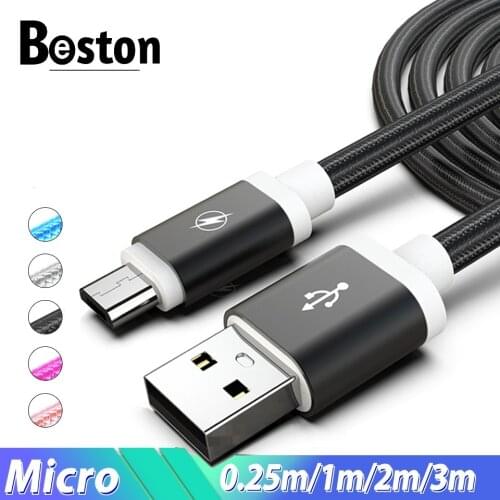 1M 2M 3M Micro USB Cable Micro-Usb Kabel 1 2 Meters Charging Wire Microusb for Samsung Galaxy J5 J7 J6 Plus j8 J2 Core 2020