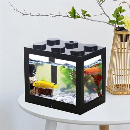Mini Multicolor Stackable Building Blocks Ecological Creative Aquarium Fish Spider Tank Small Reptile Pet Box Home Decoration