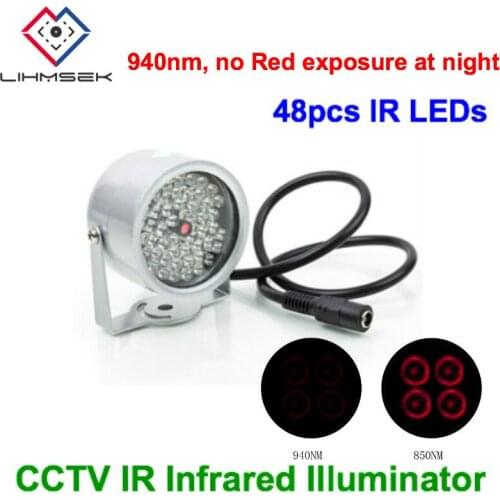Lihmsek Miniature Dome Type Invisible illuminator 940nm IR infrared 48 LEDs IR Lights for CCTV Security Camera
