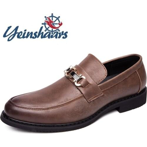 Mens Casual Luxury Leather Shoes Fashion Bureau Formal Shoes Flat Designer Shoes Comfortable Male Spring Autumn Non-Slip Shoes