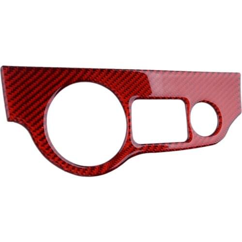 Car Red Headlight Switch Panel Cover Trim Sticker Carbon Fiber Fit For Dodge Charger Challenger 2015 2016 2017 2018 2019 LHD