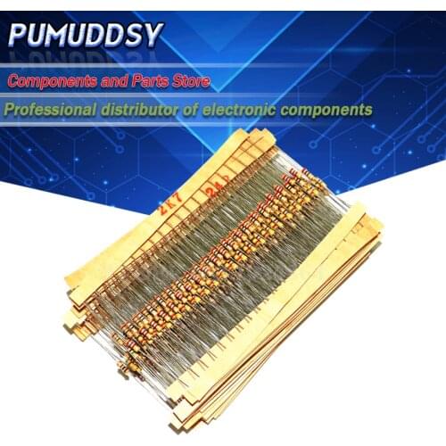 New 1500PCS 1/4W Carbon Film Resistors Assorted kit 75Values (1 ohm~ 10M ohm) Resistance 5% Tolerance Resistor Pack
