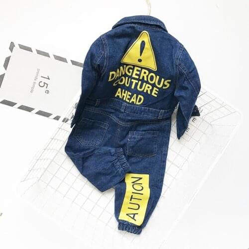 CNFSNJ brand 2020 new Baby Boys Girls Costume Cowboy Jeans Childrens Denim Romper Graffiti Infant Clothes Newborn Jumpsuit