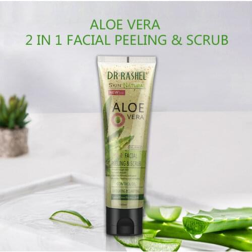 DR.RASHEL Aloe Vera 2 In 1 Facial Peeling Scrub Exfoliating Gel Soft Smooth Blackhead Pore Cleaning Oil Control 100 Ml