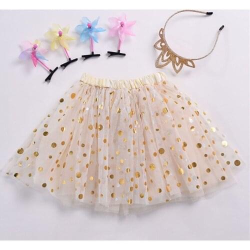 Baby Girls TUTU Skirts Princess Headwear Gold Sequined Girls Skirt Ball Gown Fluffy Dance Pettiskirt 0-2Y Children Clothing A364