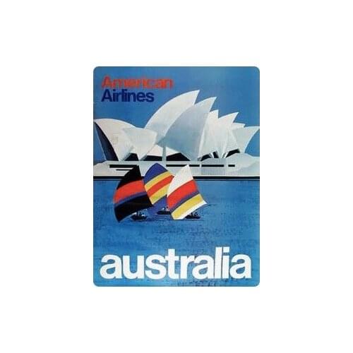Opera House American Airline Australia Travel Tour Retro Vintage Poster Canvas Painting DIY Wall Paper Posters Home Decor Gift