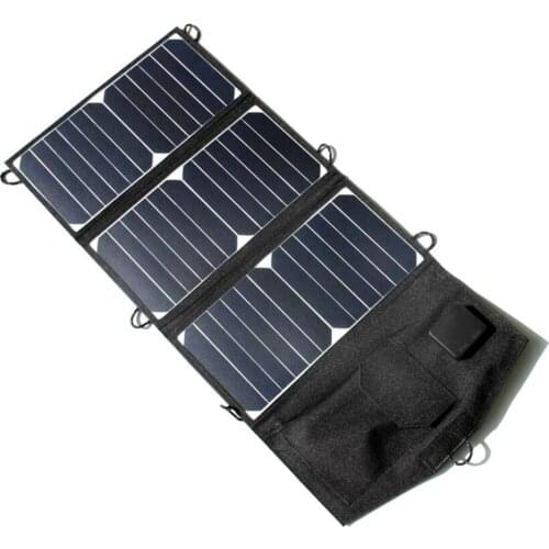 Solar Panel Folding Waterproof 21W 5V Solar Cells Charger Mobile Power Portable Battery Efficient USB Output for Camping Hiking