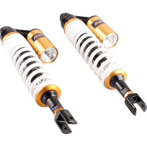 415mm Rear Air Shocks Absorber Suspension Cushion With Clevis For Honda UTV Quad Scooter Moped ATV, White/Gold
