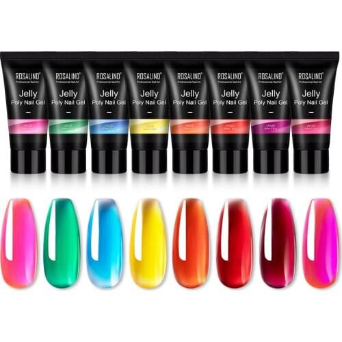 ROSALIND Poly Nail Extension Jelly Gel Polish Hybrid Varnishes Quick Builder Gel Nails Art Need Cured UV LED Manicure Gel lak