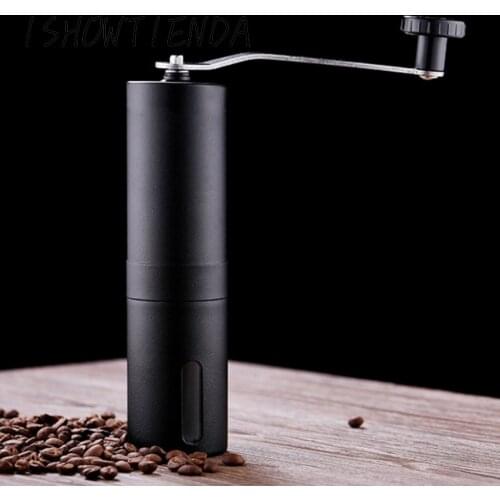 Portable Stainless Steel Manual Coffee Grinder Bean Conical Burr Mill Adjustable Coffee Grinding Machine