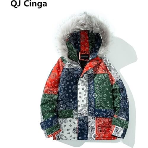 Retro Style Printed Hooded Parkas Men Winter Sleeveless Coat Vest Plus Size 4XL Comfortable Warm Stand Collar Waistcoat Overcoat
