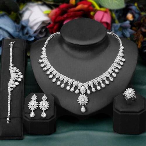 Unique Design Fashion Women Jewelry Set For Wedding Cubic Zirconia Super Quality Anniversary Gift Nigerian Bridal Jewellery