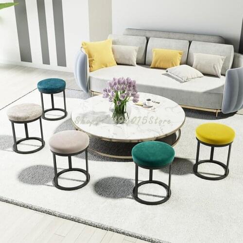 Light Luxury Living Room Net Red Small Round Stool Restaurant Dining Table Low Stool Nordic Simple Coffee Table Stool Sofa Stool