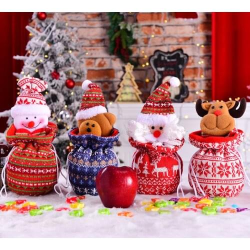 Christmas apple bag packing box old man