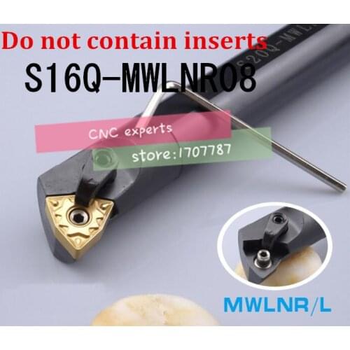 S16Q-MWLNR08 Boring Bar,Dia 16*180mm Internal turning Tool holder CNC tool holder, Lathe cutting tool for WNMG0804 Inserts