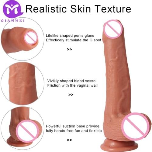 Sex Shop Soft Silicone Huge Realistic Dildos Dick Famale Masturbator With Suction Cup Artificial Penis Erotic Sex Toys For Women