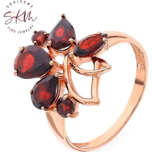SKM Designer rings for women 14k rose gold Vintage Engagement rings designer Promise Luxury Fine Jewelry